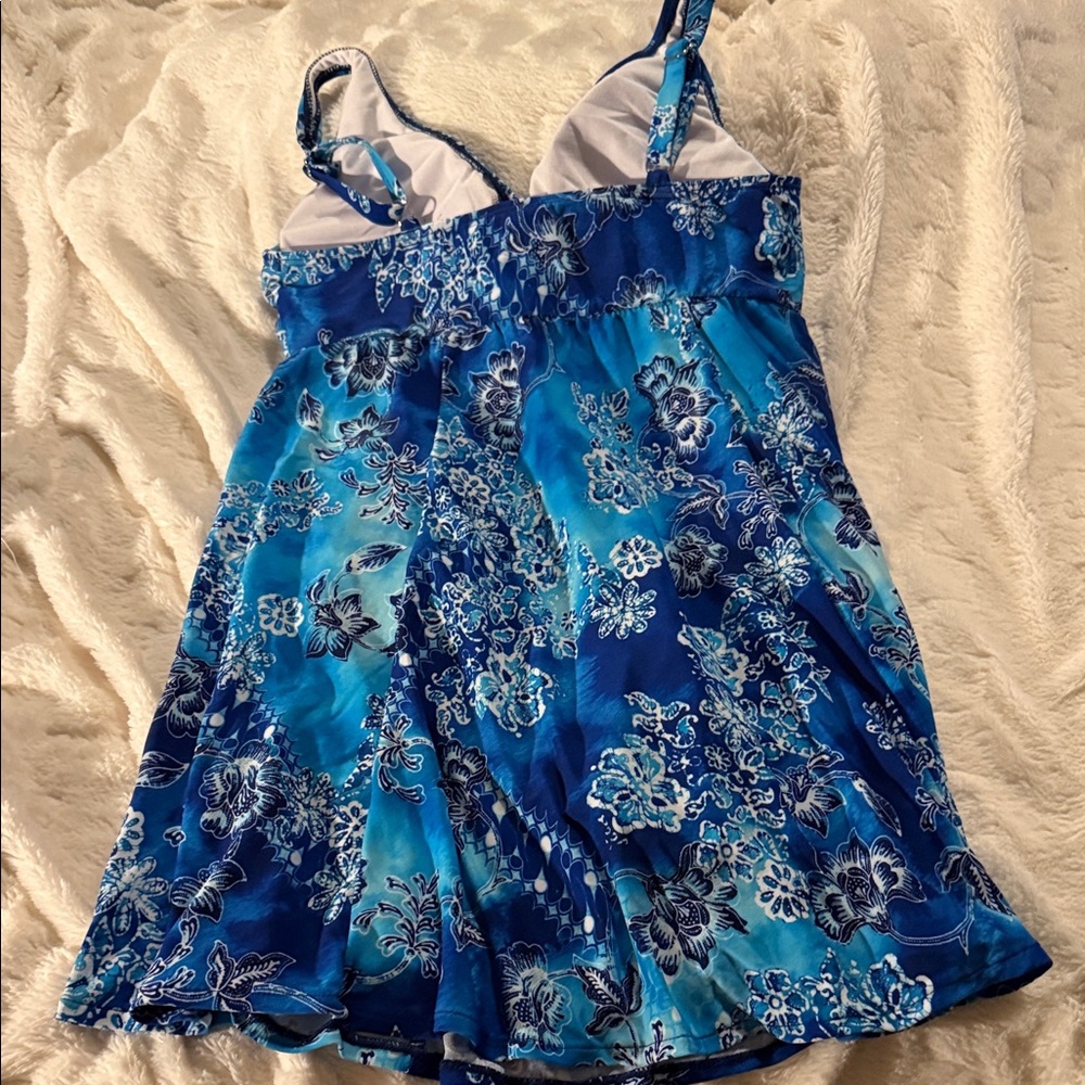 Blue Floral Swimsuit - Picture 2 of 6